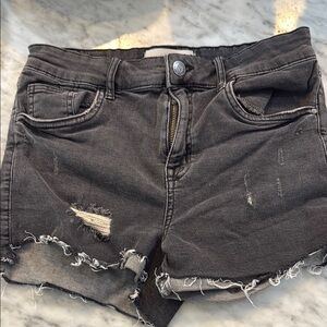 Treasure & Bond Charcoal Distressed high waist Jean Shorts